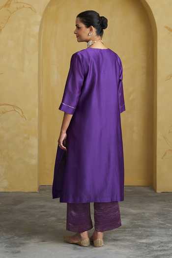 Vaaya Handwoven Silk Chanderi Kurta Set 