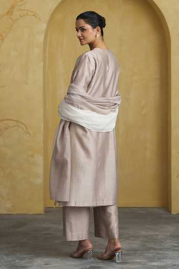 Vaaya Handwoven Silk Chanderi Kurta Set 
