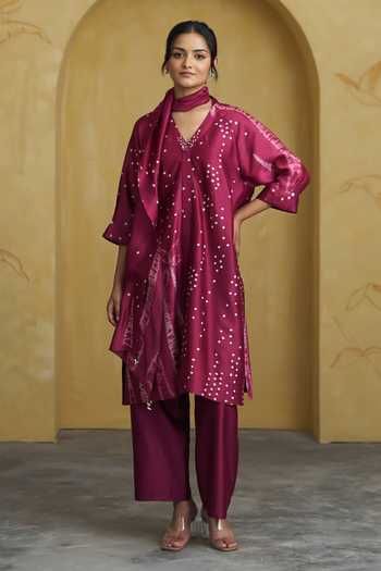 Vaaya Shibori Handwoven Kurta & Pant Set 