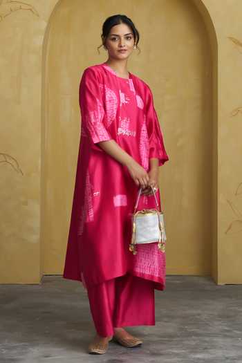 Vaaya Handwoven Silk Chanderi Kurta & Pant Set 