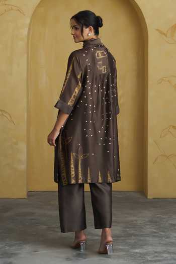 Vaaya Handwoven Silk Chanderi Kurta & Pant Set 