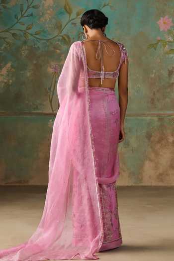Zoon Aari Work Saree With Blouse