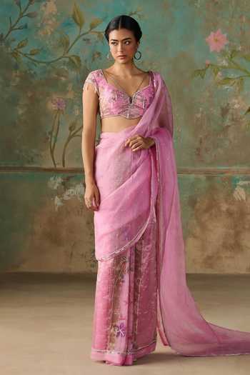 Zoon Aari Work Saree With Blouse