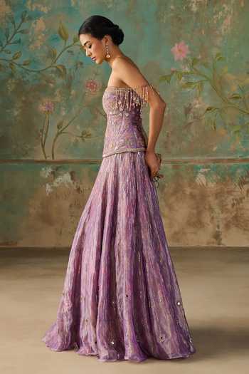 Shop Zoon Purple , Tissue, Organza Sweetheart Aari Embroidered Blouse Lehenga Set Online at Aza Fashions Shop_Zoon_Purple , Tissue, Organza Sweetheart Aari Embroidered Blouse Lehenga Set _Online_at_Aza_Fashions