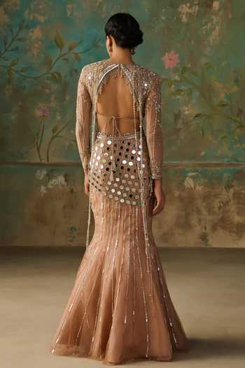 Zoon Hand Embroidered Fishcut Lehenga Set