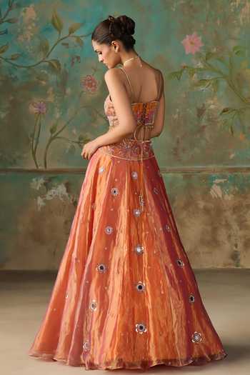 Zoon Silk Tissue Kalidar Lehenga Set