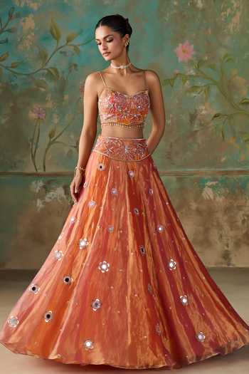 Shop Zoon Orange , Tissue, Organza Kalidar Lehenga Set Online at Aza Fashions Shop_Zoon_Orange , Tissue, Organza Kalidar Lehenga Set _Online_at_Aza_Fashions
