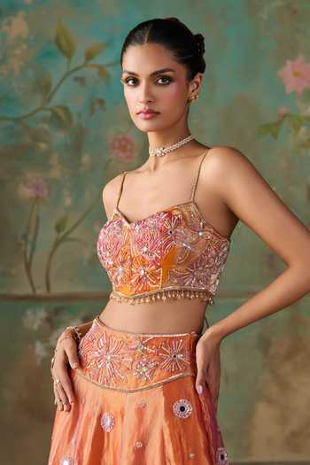 Zoon Orange , Tissue, Organza Kalidar Lehenga Set at Aza Fashions Zoon_Orange , Tissue, Organza Kalidar Lehenga Set _at_Aza_Fashions
