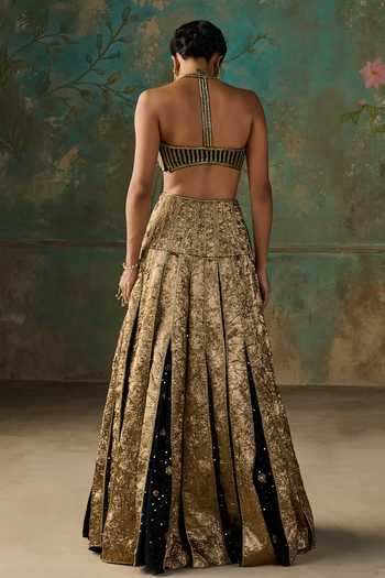 Zoon Aari Embroidered Kalidar Lehenga Set