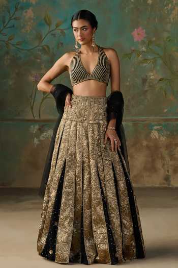 Zoon Aari Embroidered Kalidar Lehenga Set