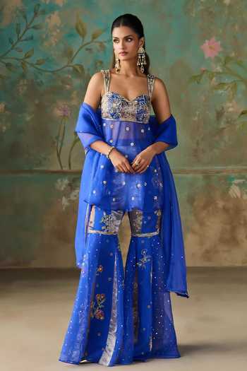 Zoon Embroidered Peplum Kurta Set