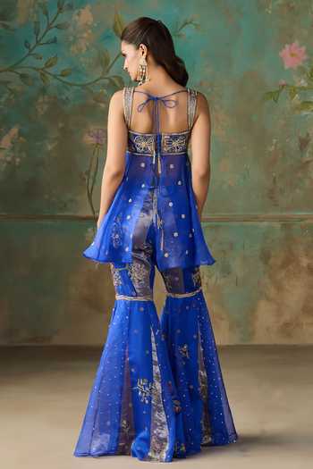 Zoon Embroidered Peplum Kurta Set