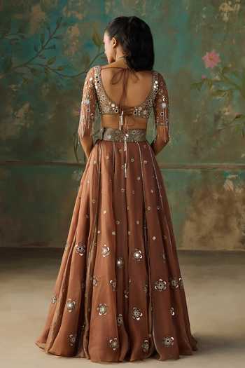 Zoon Mirror Embroidered Lehenga Set