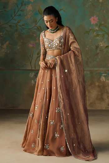 Zoon Mirror Embroidered Lehenga Set