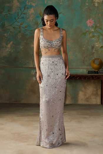 Zoon Aari Embroidered Skirt Set