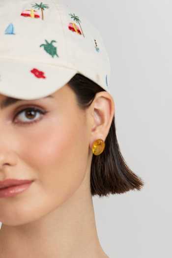 Anaash Tumble Yellow Stud Earrings 