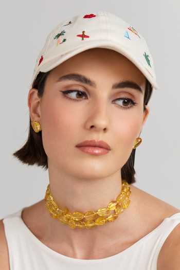 Anaash Double Layered Yellow Tumbles Choker 