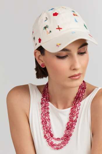 Anaash Triple Red Micro Tumbles Necklace 