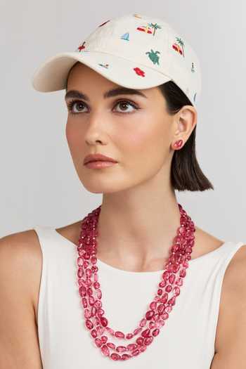 Anaash Triple Red Micro Tumbles Necklace 