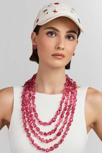 Anaash Layered Red Tumbles Necklace 