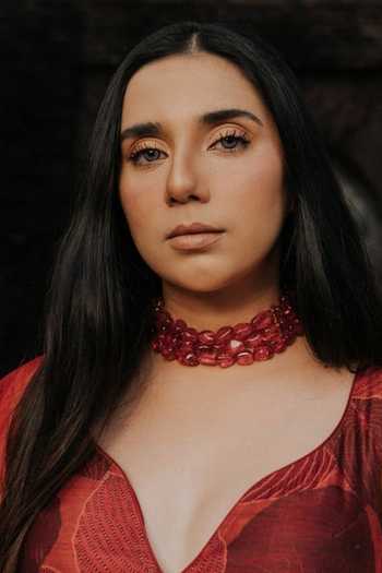 Anaash Triple Layered Red Tumbles Choker 