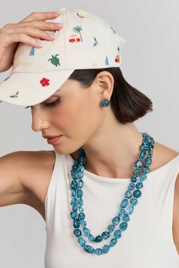 Anaash_Blue Double Tumbles Necklace _Online_at_Aza_Fashions
