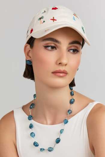 Anaash Single Piped Blue Tumbles Necklace 