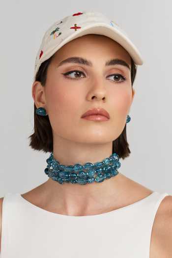 Anaash Triple Layered Blue Tumbles Choker 