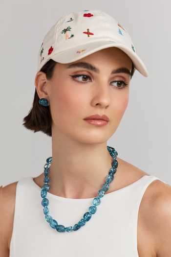 Anaash_Blue Single Tumbles Necklace _Online_at_Aza_Fashions