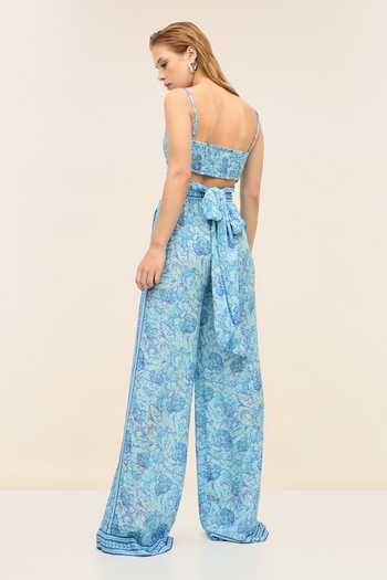 Tangerine Tiger Lysa Tie-up Blue Crop Top 