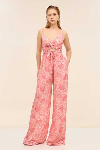 Tangerine Tiger Lysa Tie-up Coral Crop Top 