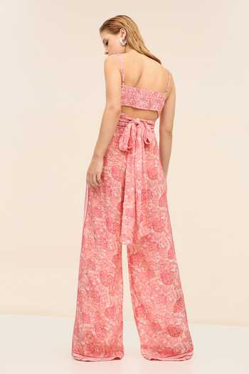 Tangerine Tiger Lysa Tie-up Coral Crop Top 