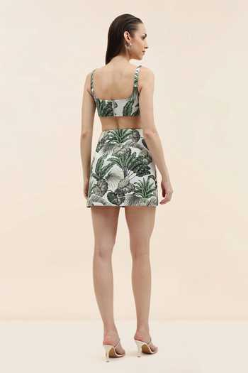 Tangerine Tiger Mira Eucalyptus Print Crop Top & Skirt Set 