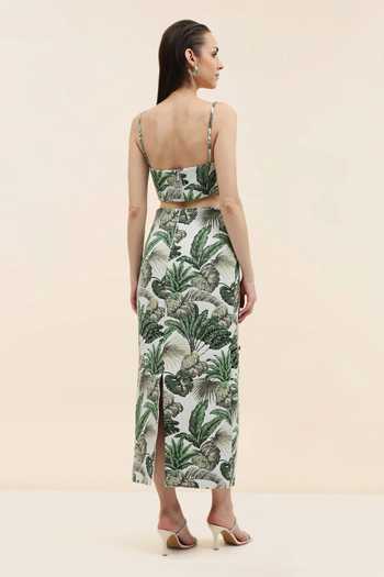 Tangerine Tiger Camila Eucalyptus Print Crop Top & Skirt Set 