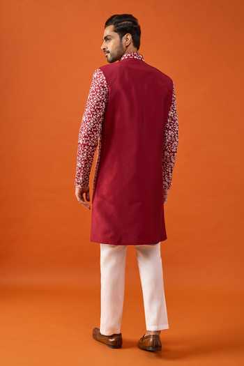 Arihant Rai Sinha Floral Embroidered Layered Sherwani Set 