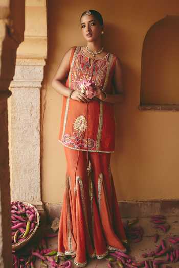Ajiesh Oberoi Guneet Hand Embroidered Kurta & Sharara Set