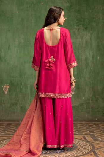 Am By Anita Mittal Mahiya Raw Silk Sharara Set 