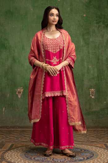 Am By Anita Mittal Mahiya Raw Silk Sharara Set 