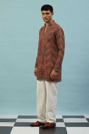 Buy_Dev Ki Raha_Multi Color Royal Mosaic Embroidered Kurta Set _Online_at_Aza_Fashions