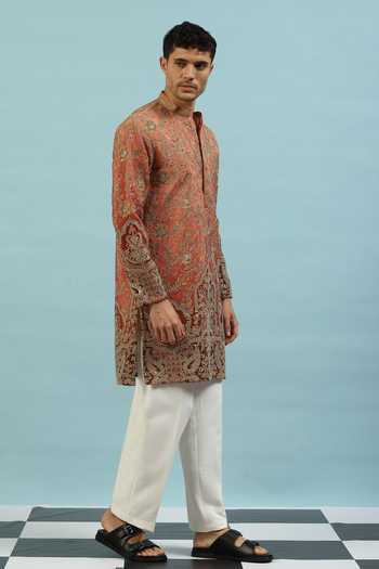 Dev Ki Raha_Multi Color Chamak Embroidered Kurta Set _Online_at_Aza_Fashions