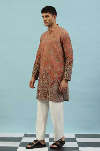 Shop_Dev Ki Raha_Multi Color Chamak Embroidered Kurta Set _Online_at_Aza_Fashions