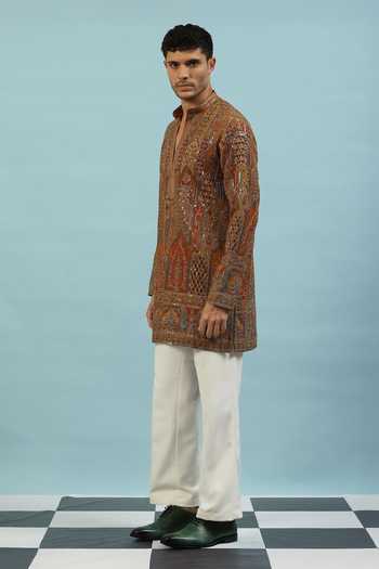 Dev Ki Raha_Multi Color Chamak Ornamental Kurta Set _Online_at_Aza_Fashions