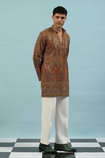 Buy_Dev Ki Raha_Multi Color Chamak Ornamental Kurta Set _Online_at_Aza_Fashions
