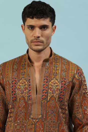 Shop_Dev Ki Raha_Multi Color Chamak Ornamental Kurta Set _Online_at_Aza_Fashions
