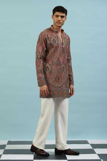 Buy_Dev Ki Raha_Pink Chamak Embroidered Kurta Set _Online_at_Aza_Fashions