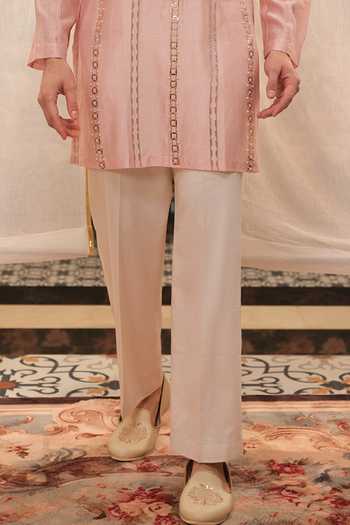 Buy Runit Gupta Pink Chanderi , Vegan Stripe Embroidered Kurta Set Online at Aza Fashions Buy_Runit Gupta_Pink Chanderi , Vegan Stripe Embroidered Kurta Set _Online_at_Aza_Fashions