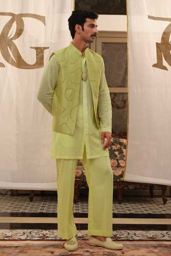 Shop Runit Gupta Green Chanderi Silk Sequins, Pearls Amoeba Bundi Online at Aza Fashions Shop_Runit Gupta_Green Chanderi Silk Sequins, Pearls Amoeba Bundi _Online_at_Aza_Fashions