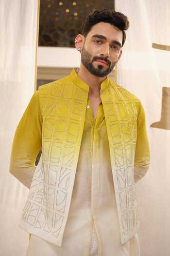 Runit Gupta Checks Contour Ombre Bundi
