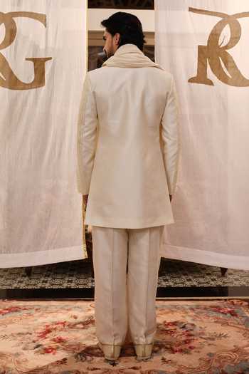 Runit Gupta Ivory Milan Embroidered Jacket Set