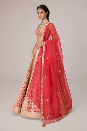 Buy Shyam Narayan Prasad Pink Organza, Raw Silk Sweetheart Neck Dori And Zari Embroidered Lehenga Set Online at Aza Fashions Buy_Shyam Narayan Prasad_Pink Organza, Raw Silk Sweetheart Neck Dori And Zari Embroidered Lehenga Set _Online_at_Aza_Fashions